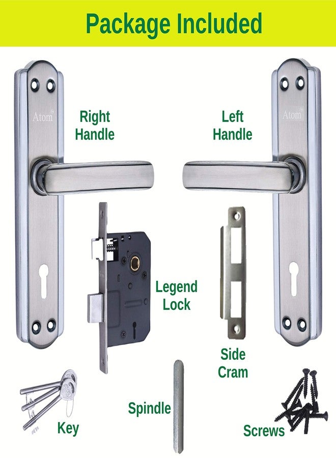 Atom Heavy Duty Mortice Door Handle Set with Lock Body | Chrome Plated Finish | 6 Lever Double Stage Lockset for Door, Bathroom, Bedroom, Living Room with 3 Keys - Image 3